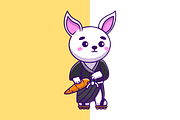 Cute Rabbit Wearing Kimono Cartoon, an Animal Illustration by Artstorystudio (Thumbnail 2 of 3)