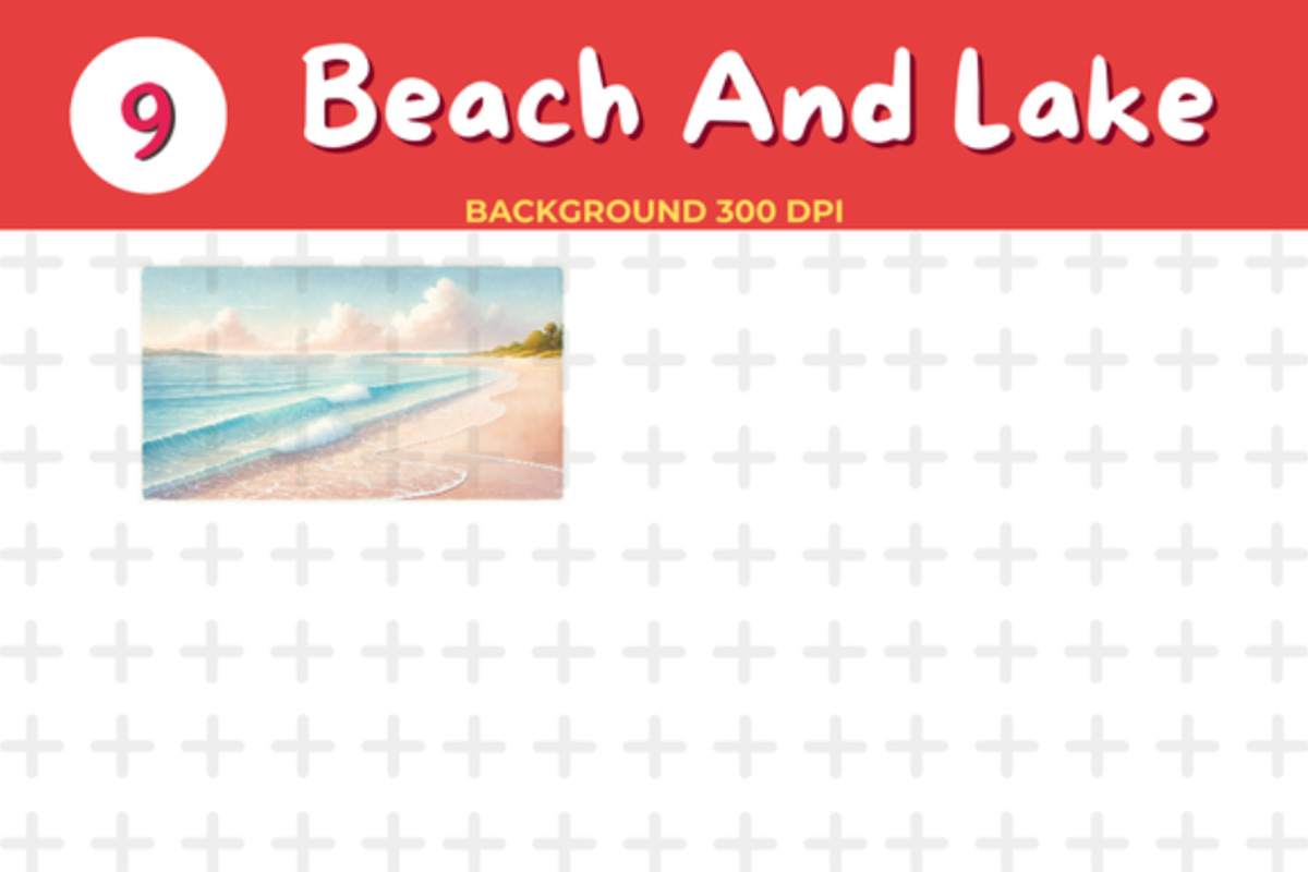 Watercolor Beach & Lake Scene Backg, a Background Graphic by John_Walker (Photo 4 of 4)