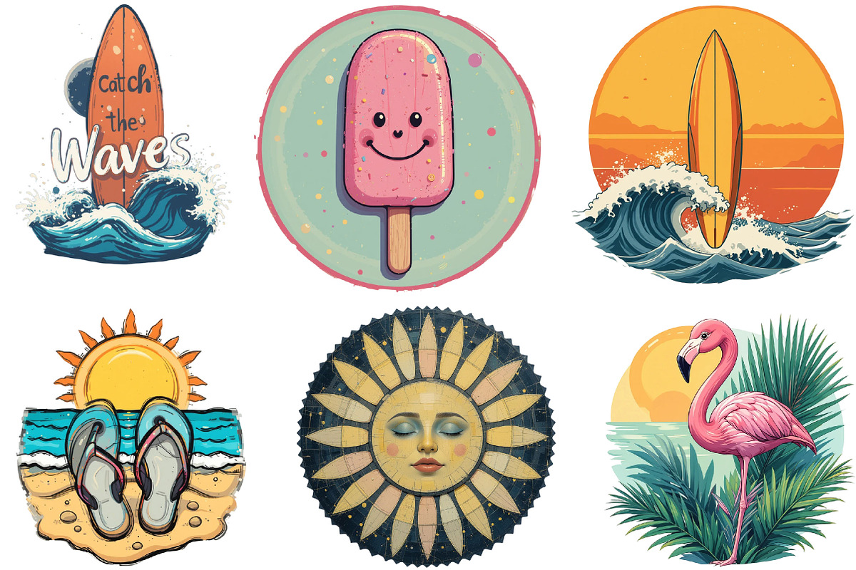Watercolor Summer Clipart Bundle, an Illustration by Pixels.Craft (Photo 4 of 5)