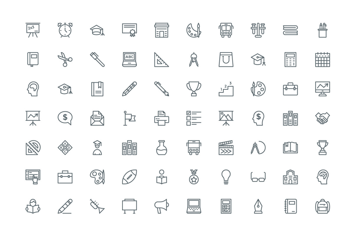 240 Education and School Line Icons, an Outline Icon by Vectors Market (Photo 3 of 4)