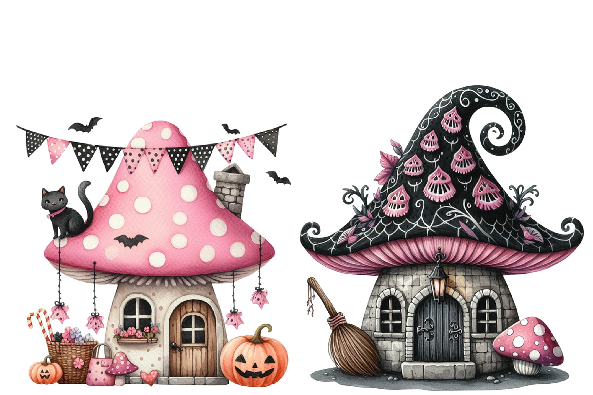 Halloween Mushroom House Clipart, an Illustration by Designworld (Photo 5 of 6)