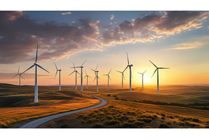 energy sun wind farm ai generated, a Technology Photo by pikepicture