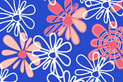 Pink and Blue Punky Floral Seamless, a Pattern Graphic by Sharon Schwalbe (Thumbnail 2 of 2)
