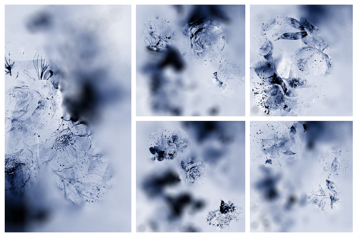 Watercolor Floral Backgrounds, a Texture Graphic by sibel dayı (Photo 16 of 16)