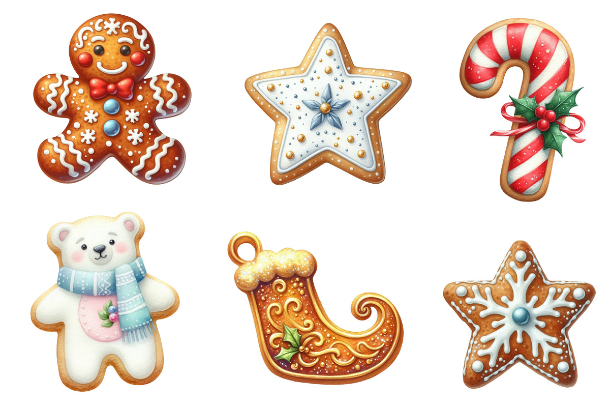 Christmas Cookie Clipart Bundle, an Illustration by CreationArt (Photo 6 of 6)