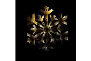 Golden beautiful snowflake on a, an Illustration by Nenahliadava Design