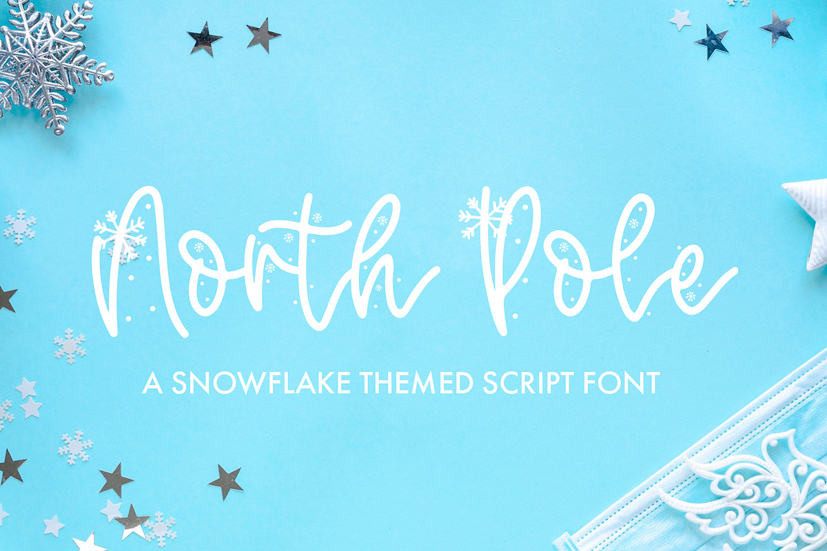 North Pole - A Snowflake Font, a Handwritten Font by Freeling Design House (Photo 1 of 5)