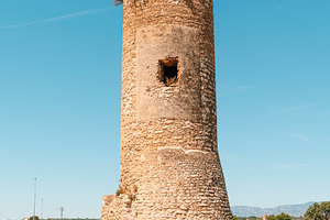 stone Torre de la Candela above La Aldea landscape, a Photo by Nito