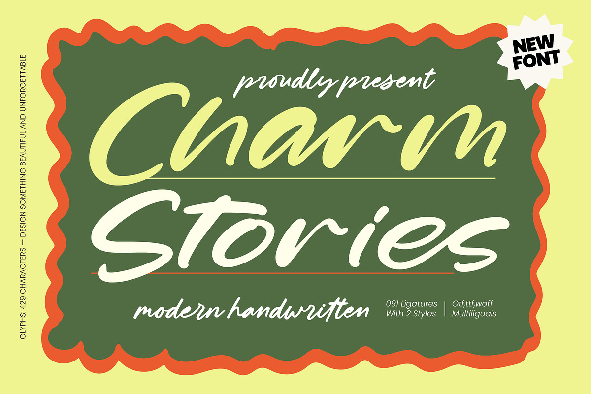 Charm Stories Modern Handwritten, a Script Font by Letterena Studios Script (Photo 1 of 10)