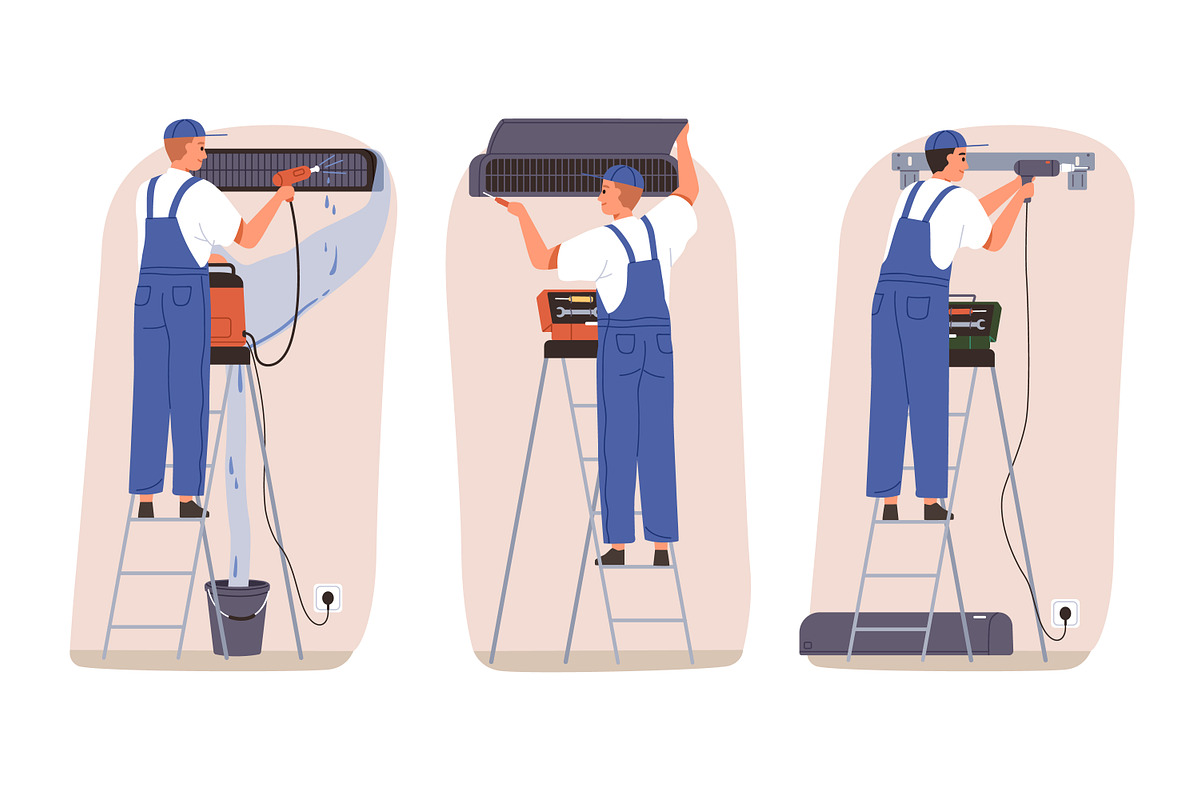 Repairmen, home repair workers set, a Work Illustration by Good Studio (Photo 2 of 13)