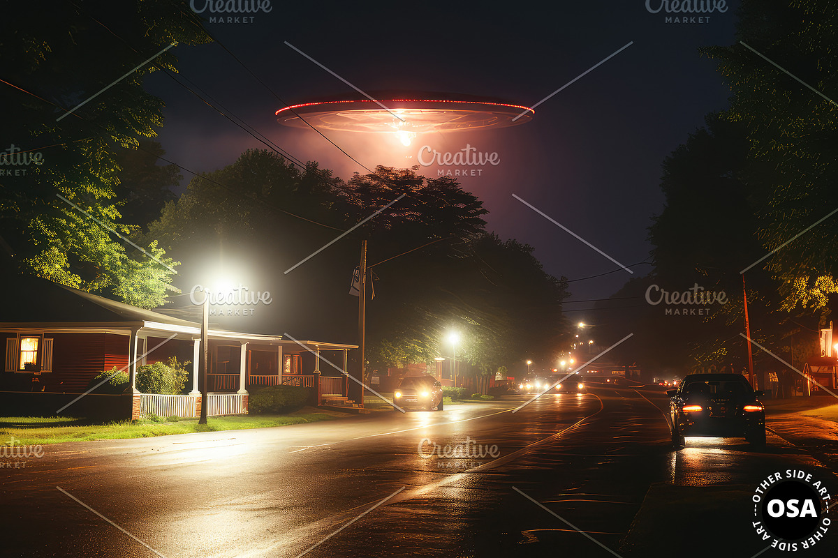 Saucer-Shaped Extraterrestrial UFO, a Technology Illustration by Other Side Art (Photo 3 of 8)