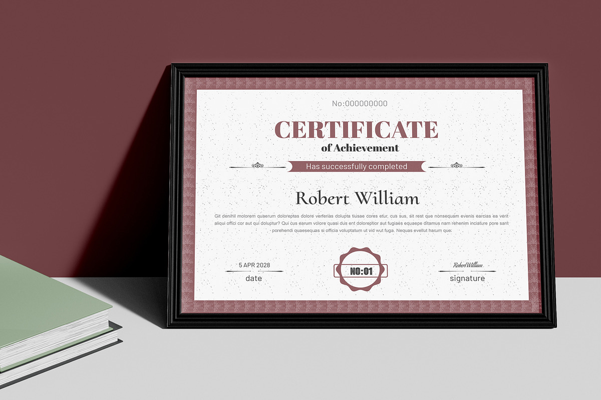 Modern Certificate Template, a Stationery Template by MightyDesign (Photo 2 of 6)
