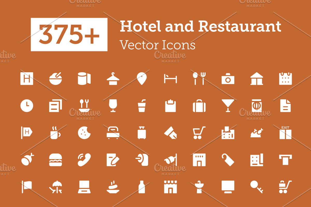375+ Hotel and Restaurant Icons
