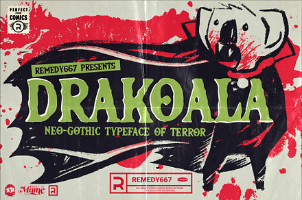 Drakoala – Neo-Gothic Horror Font, a Font by Remedy667