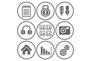Icons interface set, an Outline Icon by AlexZeL (Thumbnail 5 of 5)