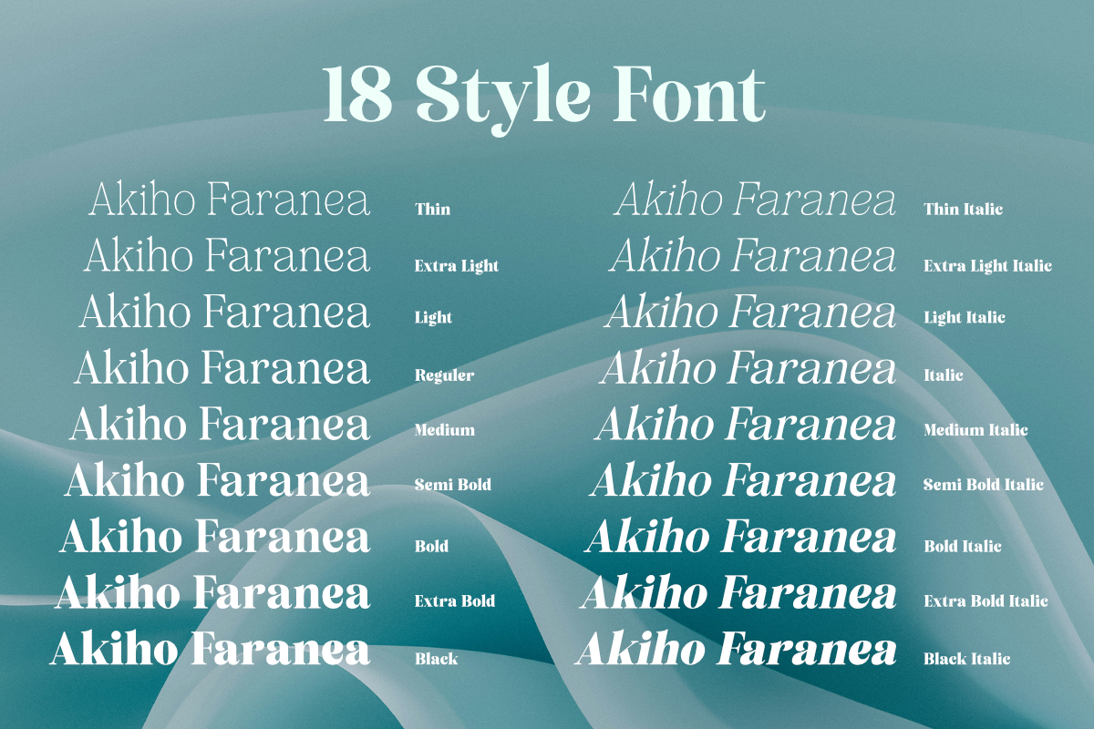 Akiho Faranea - Serif Display Family, a Serif Font by Differentialtype (Photo 10 of 11)