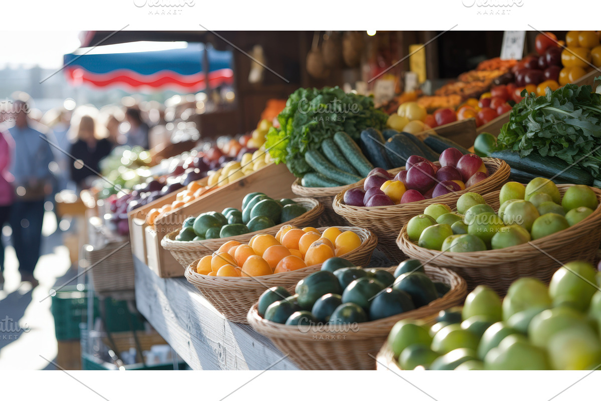 Fresh fruits and vegetables, an Illustration by tilialucida