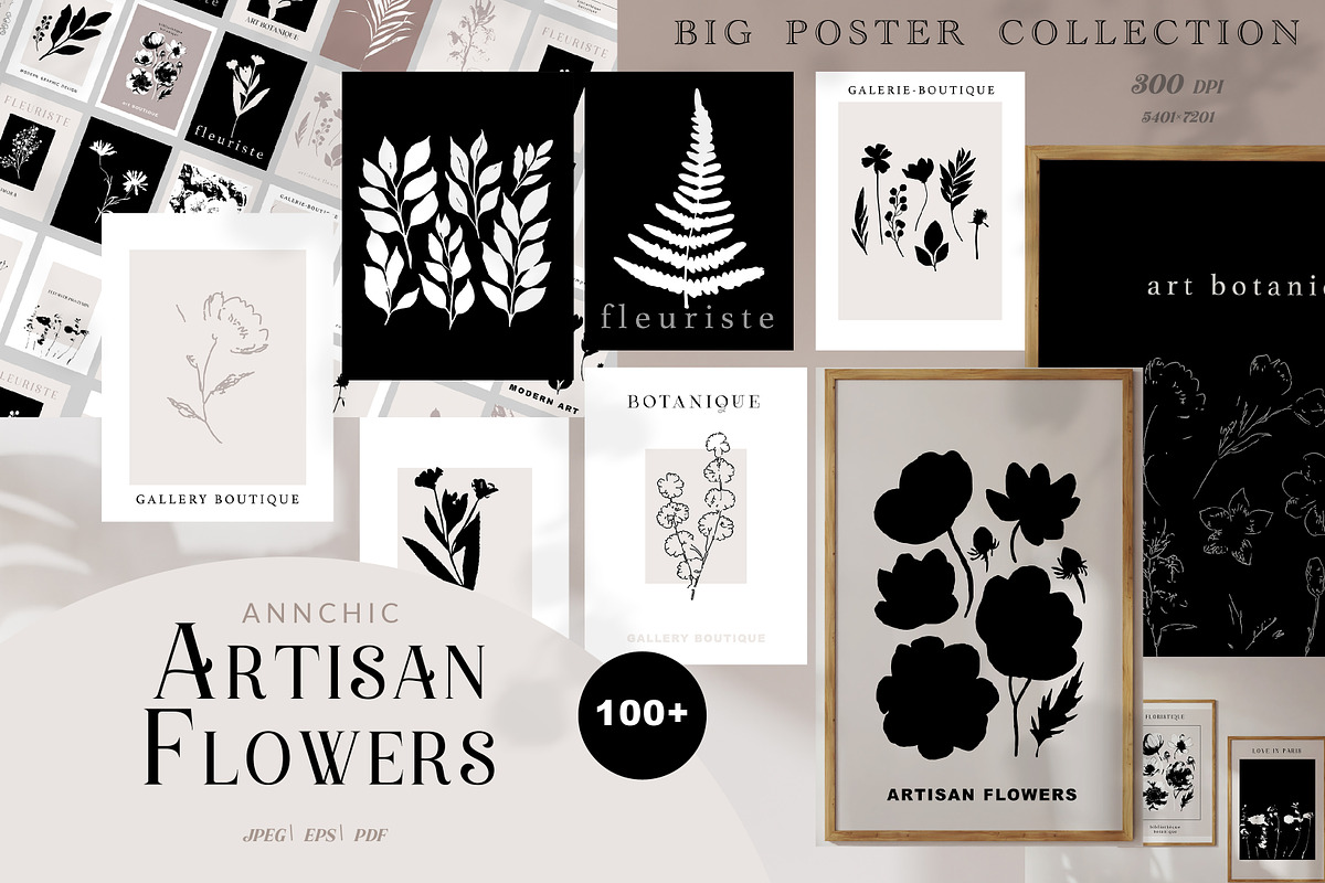 FLORAL ART PRINTS GALLERY. A4 POSTER, a Graphic by Anna Sokol (Photo 1 of 28)