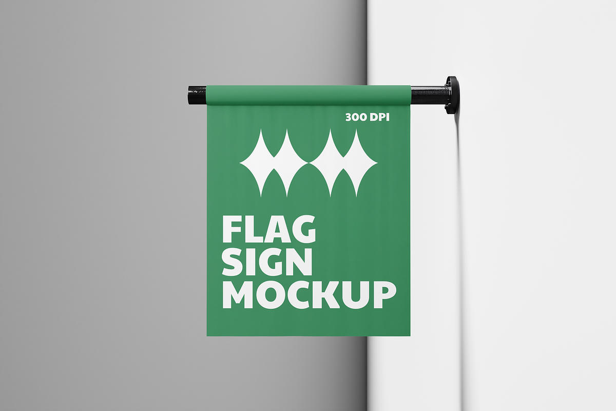 Flag Sign Mockup, an Advertising Mockup by DSNA Mockup (Photo 4 of 5)