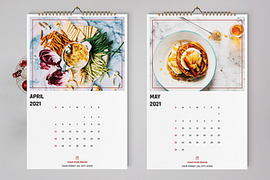 Food Wall Calendar Template 2021