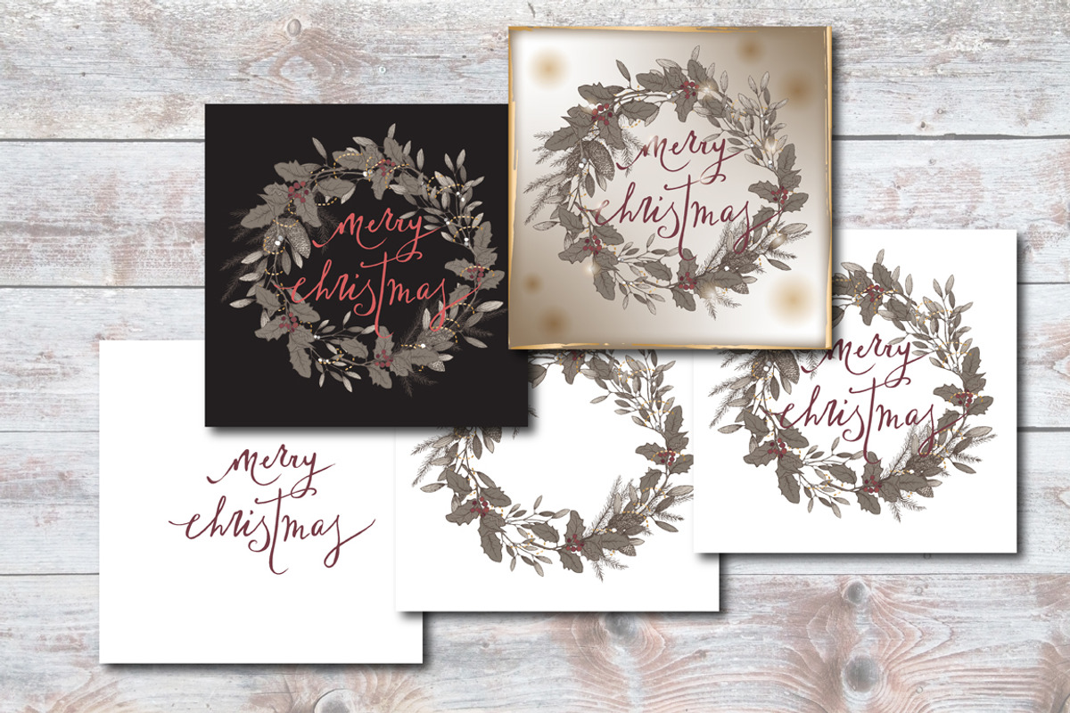 Vintage Christmas card, a Card Template by Quetzal Art (Photo 2 of 3)