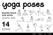 Yoga poses doodle icons collection, an Outline Icon by Gulnarart (Thumbnail 1 of 4)