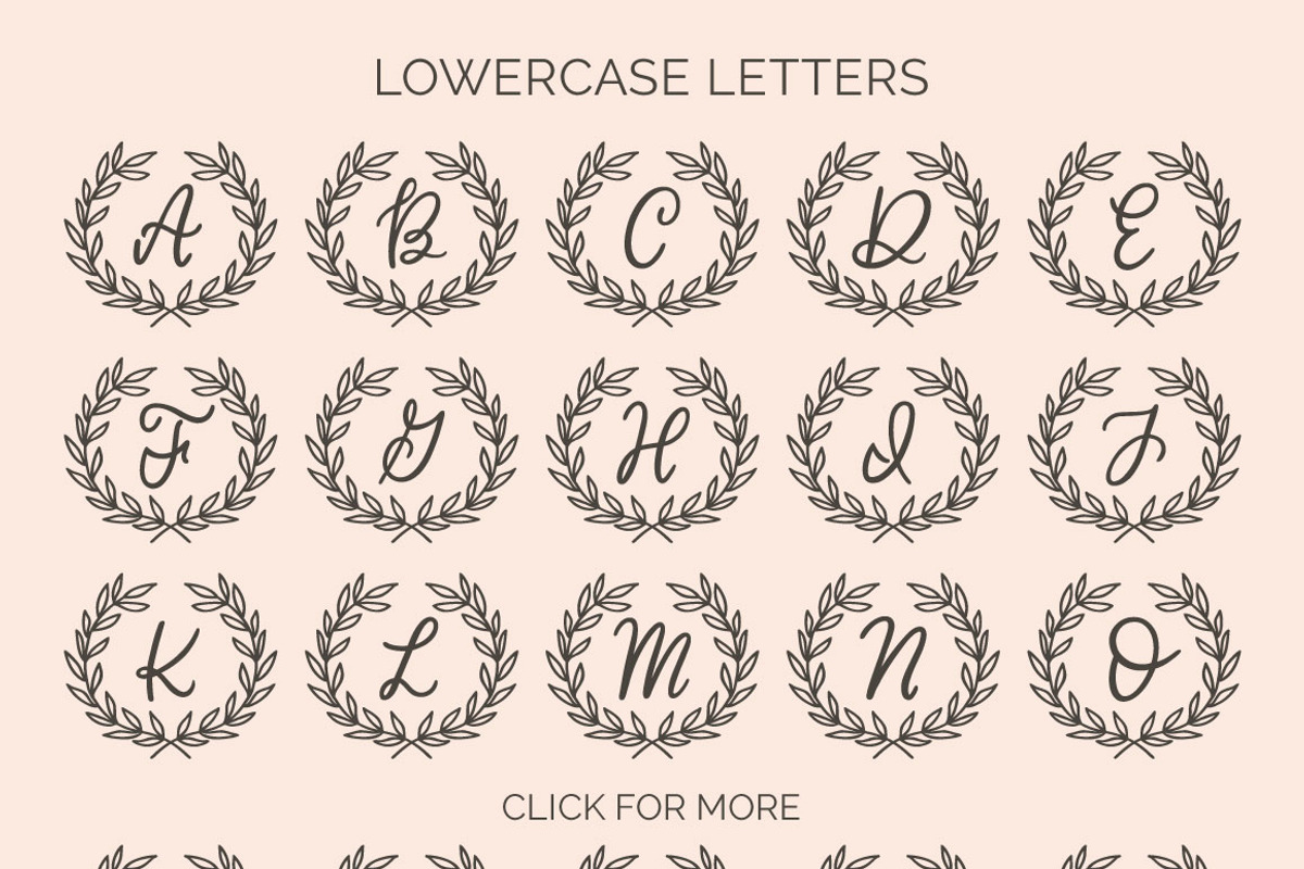 Wreath Monograms Dingbat Font preview 2