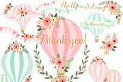 Hot Air Balloon Pink Set, an Illustration by Mia's Graphic Design (Thumbnail 3 of 8)