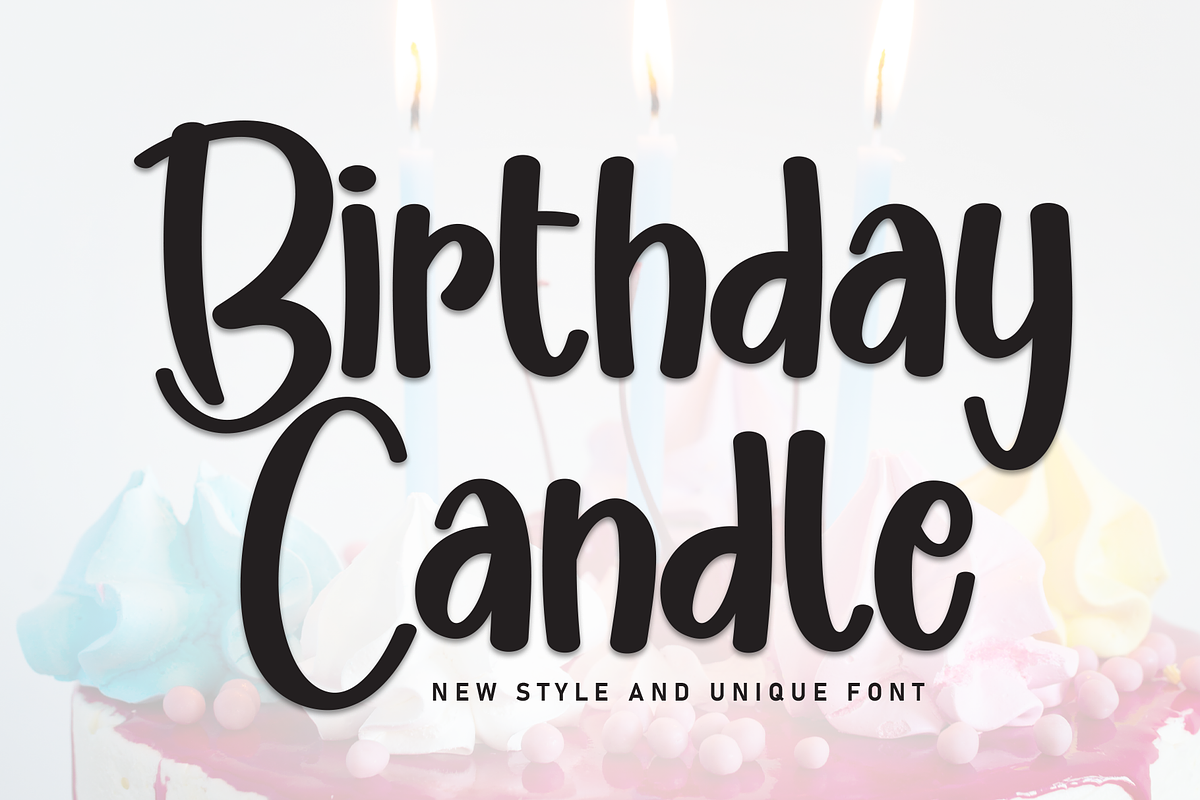 Birthday Candle | Script Font, a Script Font by Scratchones (Photo 1 of 8)