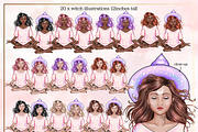 Pastel Witch clipart collection, an Illustration by Gaynor Carradice Designs (Thumbnail 2 of 4)