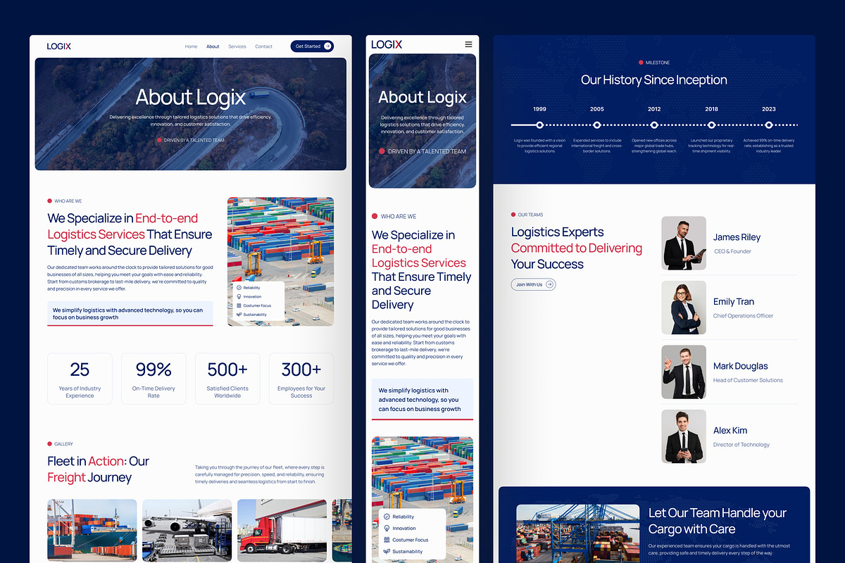Logix - Logistic Website UI, an UI Kit Template by peterdraw (Photo 3 of 7)