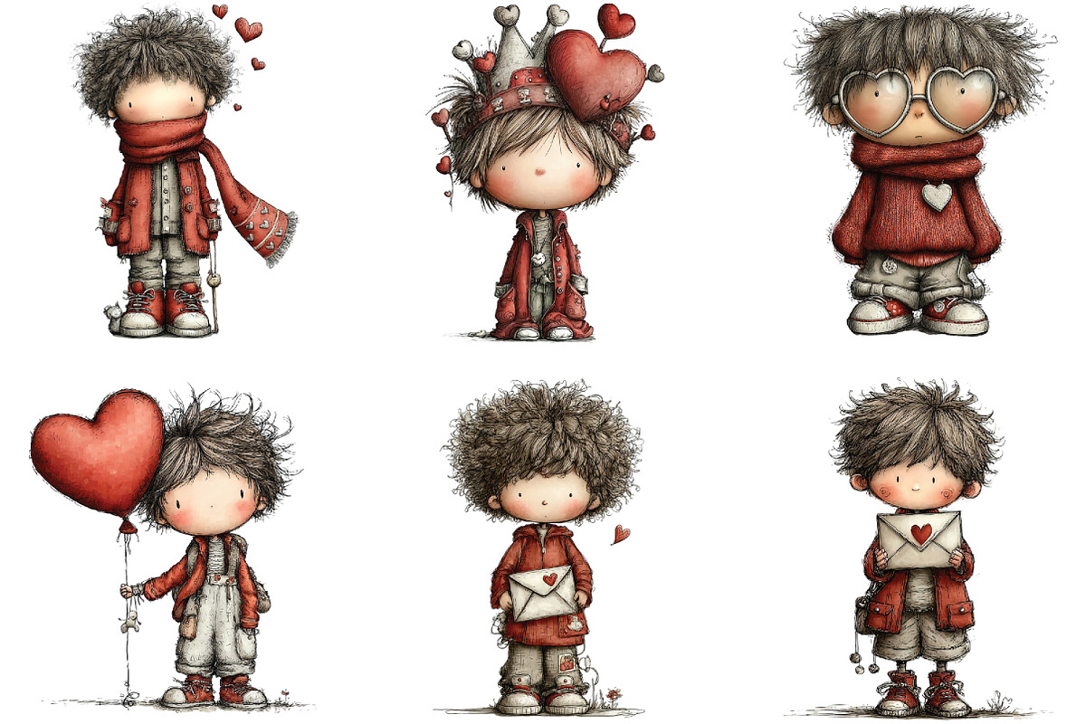 Whimsical Valentine's Day Clipart, an Illustration by CraftArtStudio (Photo 5 of 6)