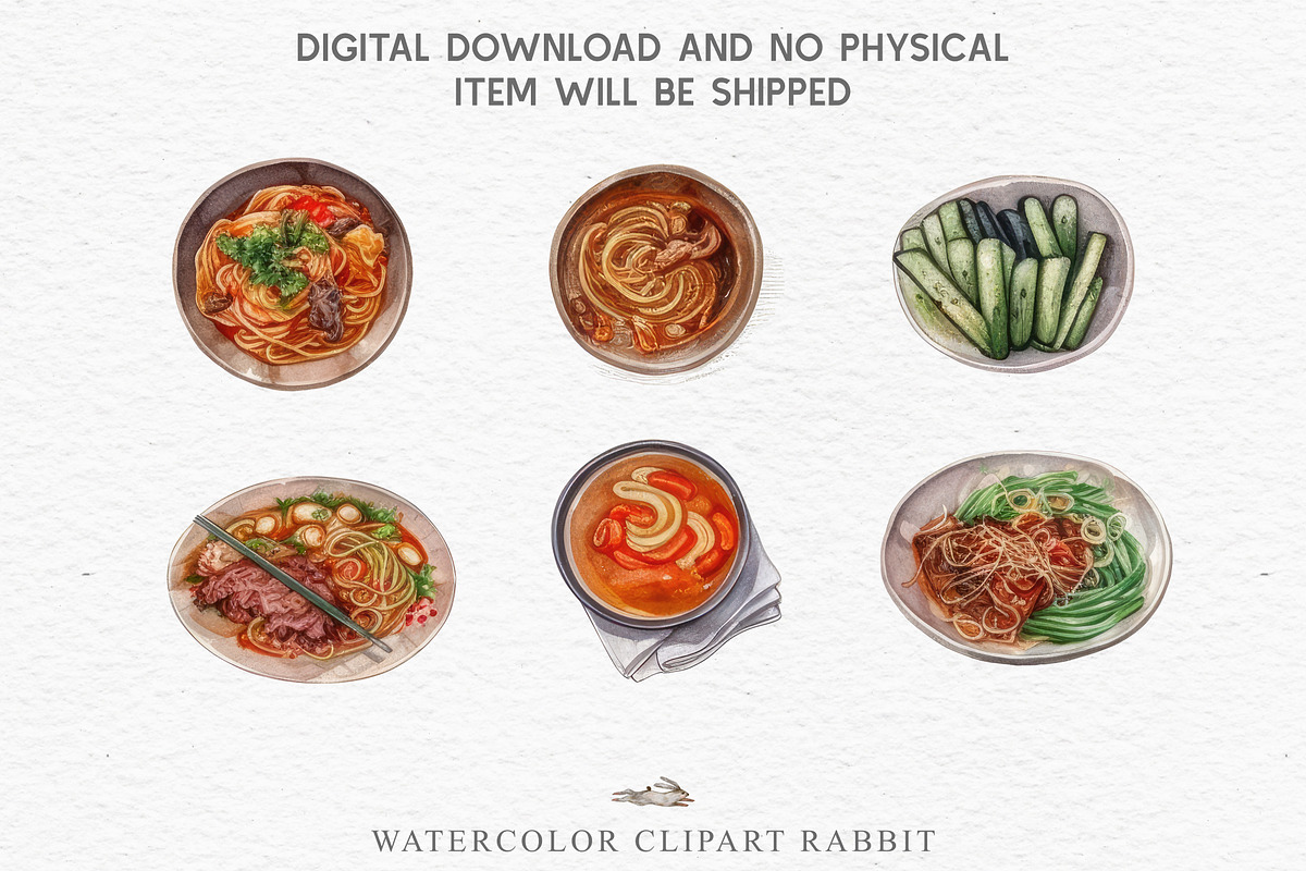 Korean Food Ramen Noodles Asian PNG, a Food Illustration by Rabbit Heart (Photo 5 of 6)