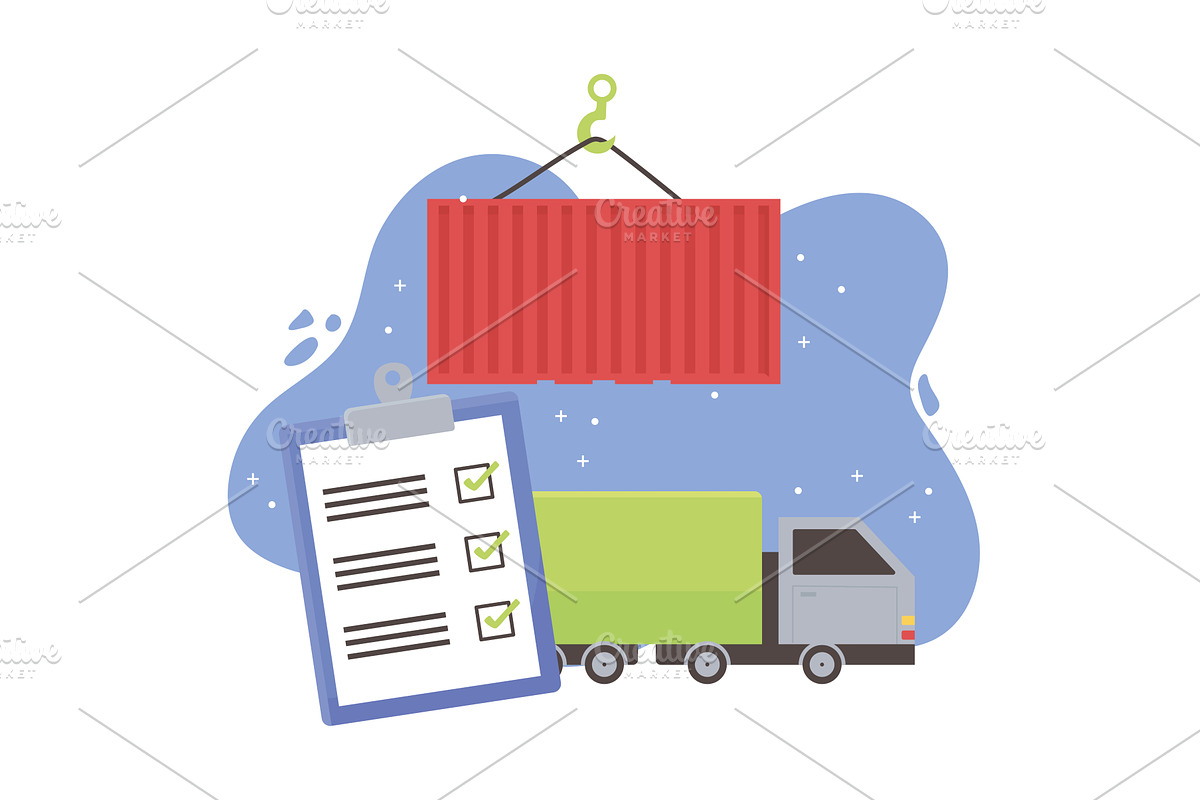 logistic container transport, an Object Illustration by studiogstock