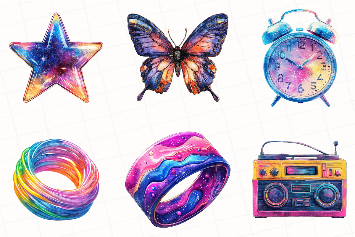 Retro Nostalgic 90s Clipart, an Illustration by OK Design (Photo 2 of 5)