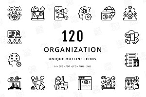 Organization Unique Outline Icons