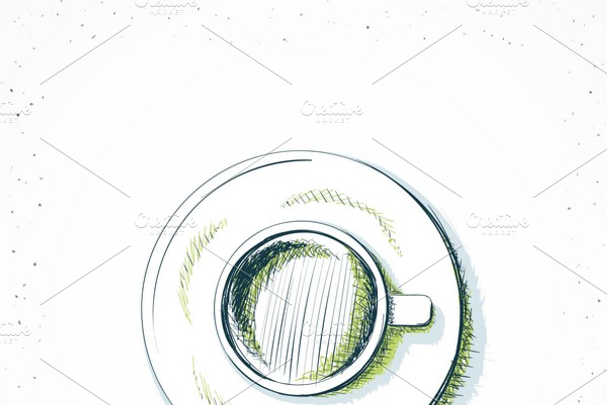Coffee handmade in sketch style, an Object Graphic by Vectorist