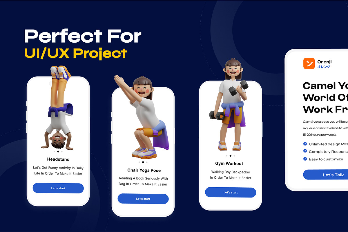 Yoga pose 3D Character pack, a Characters & Person 3D Model by orenjidesign (Photo 5 of 8)