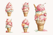 Whimsical ice cream Clipart, a Seasonal Illustration by Designworld (Thumbnail 6 of 10)