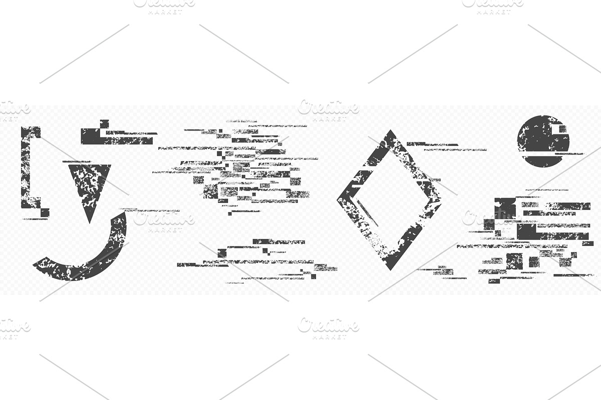 Glitch distorted vector shapes, a Technology Illustration by art PVP - market