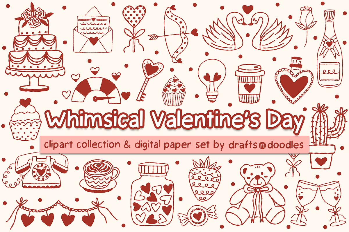 Whimsical Valentine's Day Graphics, an Object Illustration by Drafts n Doodles (Photo 1 of 12)