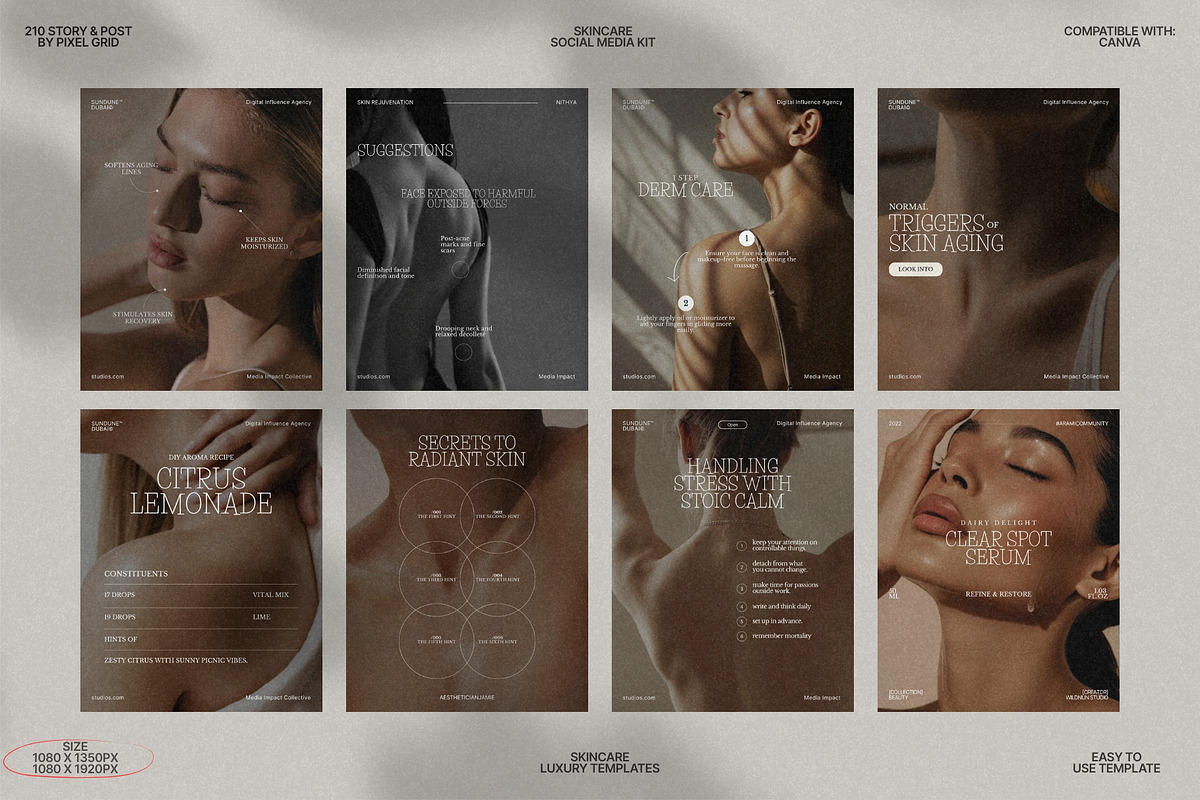 Neutral Skincare IG Template Pack preview 4