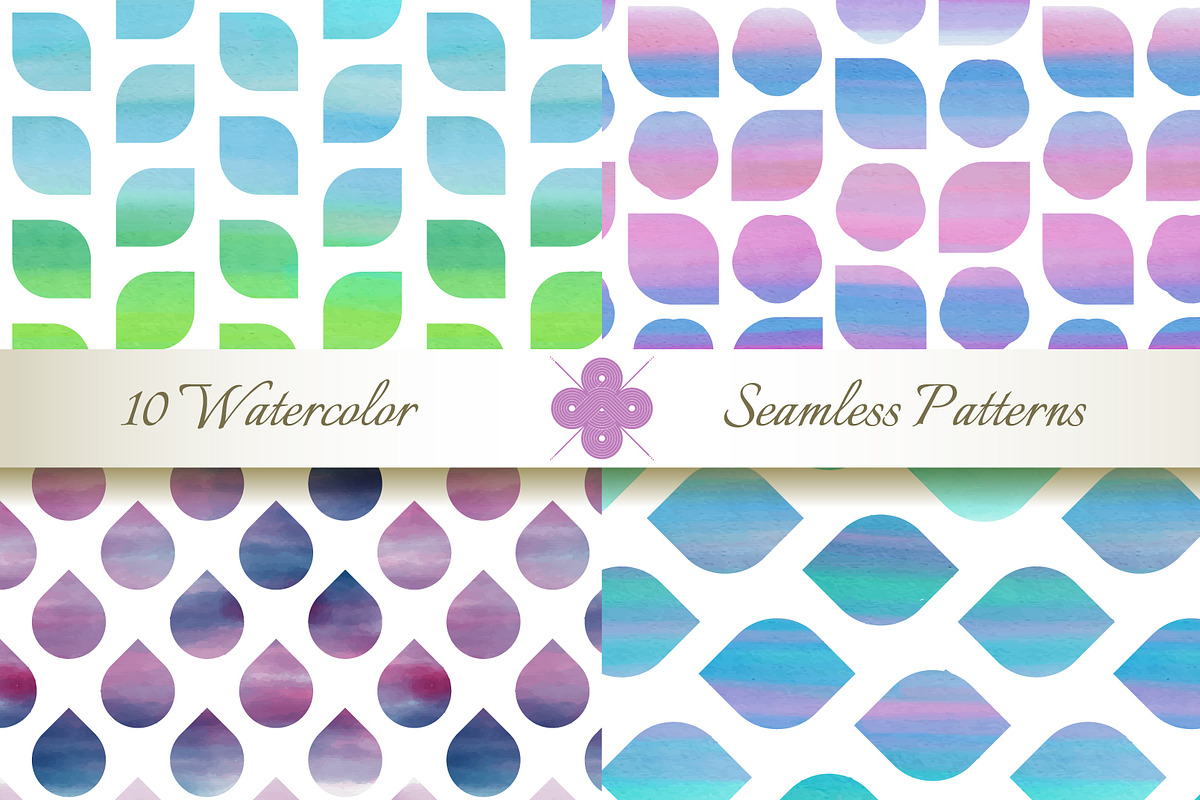 Seamless Watercolor Patterns #2, a Pattern Graphic by Patternalized (Photo 3 of 4)