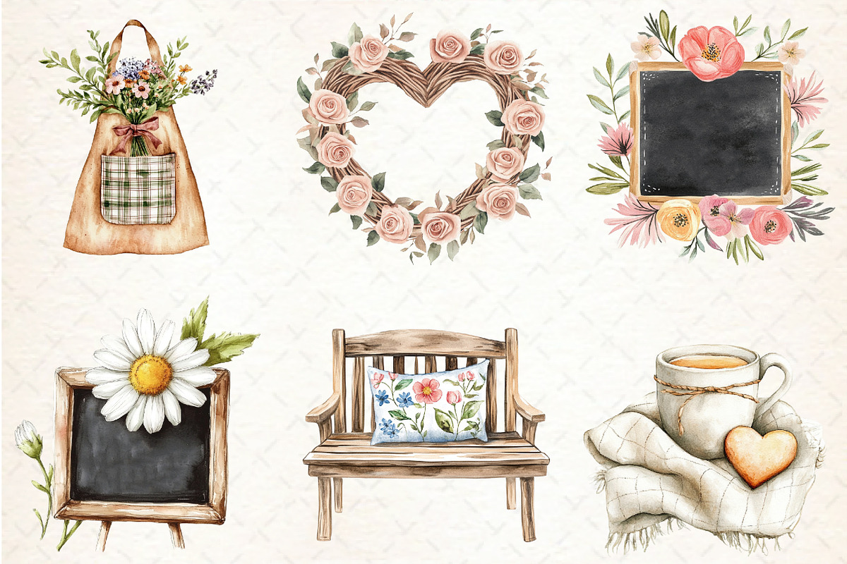 Rustic Mothers Day Clipart, an Illustration by Libby Wishes (Photo 2 of 7)
