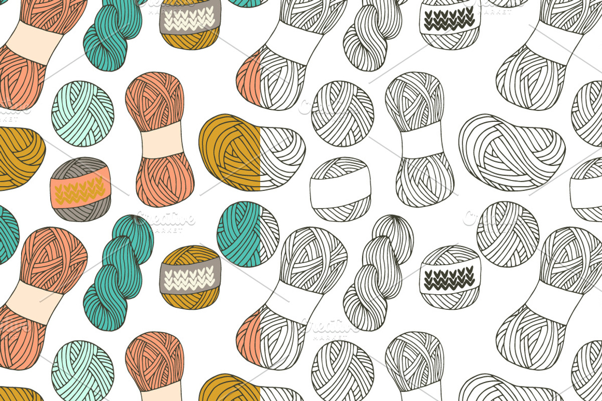 -50% OFF! Yarn balls hand drawn set, an Illustration by Lytvynenko Anna (Photo 6 of 6)