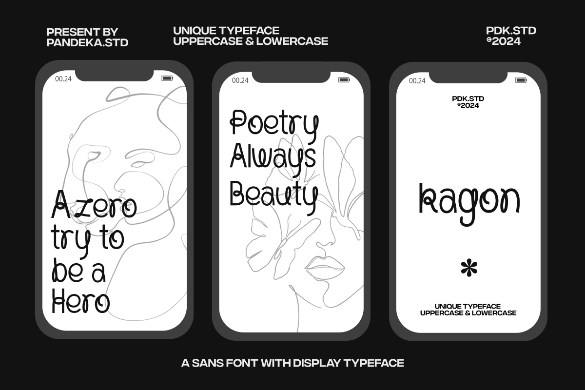 Kagon - Unique Modern Experimental, a Sans Serif Font by Pandeka Studio (Photo 9 of 12)