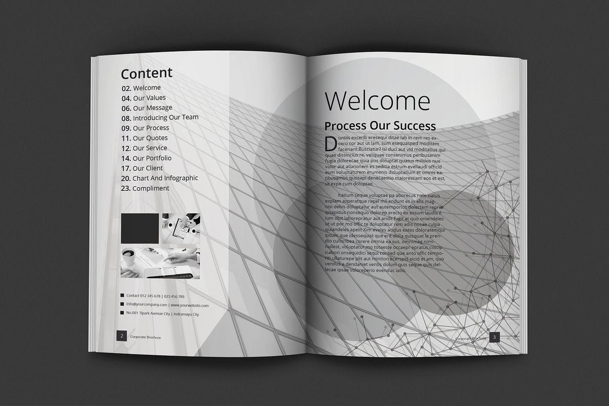 Black And White Proposal Project, a Brochure Template by feydesign (Photo 2 of 16)