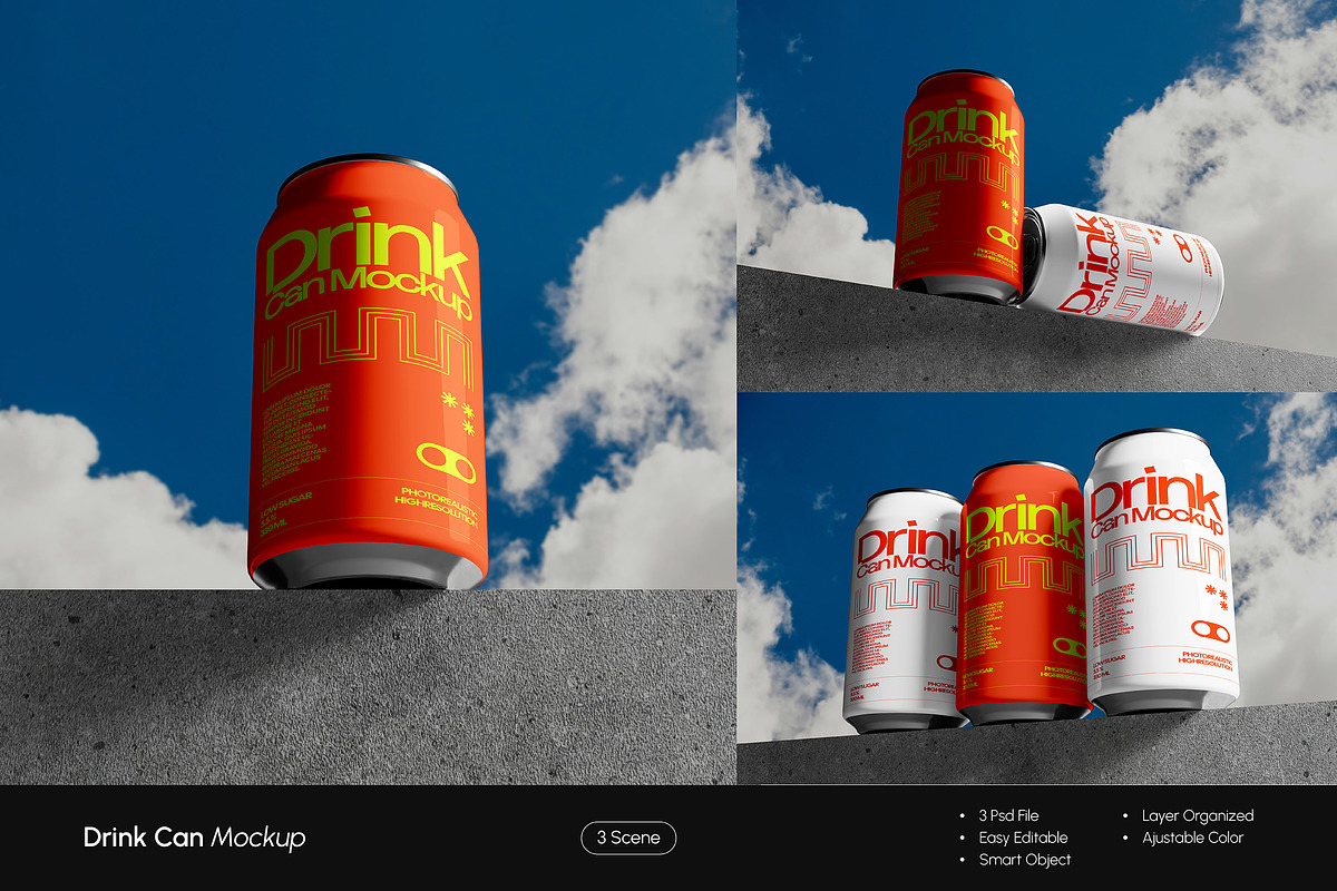 Drink Can Mockup, a Packaging Mockup by VanillineGraph (Photo 1 of 7)