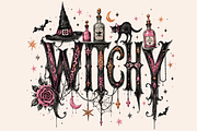 Roses Halloween Witch Png Bundle, a Seasonal Illustration by Daisy Design (Thumbnail 8 of 9)