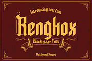 Rengkox, a Blackletter Font by twinstd (Thumbnail 1 of 13)